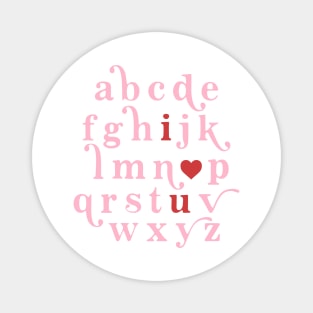 Alphabet ABC I Love You Valentines Day Magnet